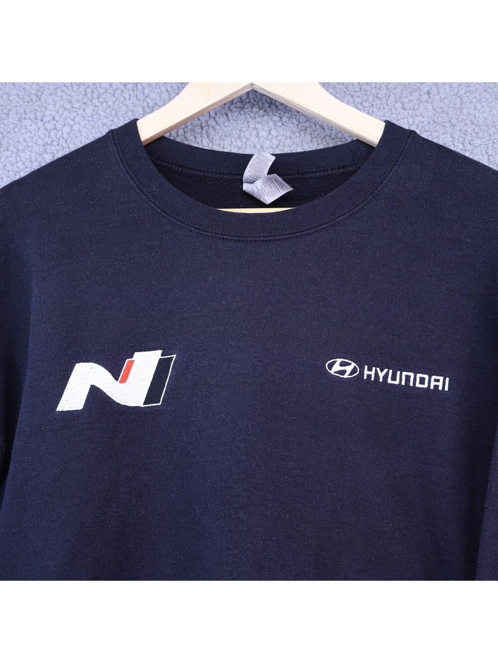 Gildan Hyundai N Performance Crew Sweater Medium Black Y2k View 2